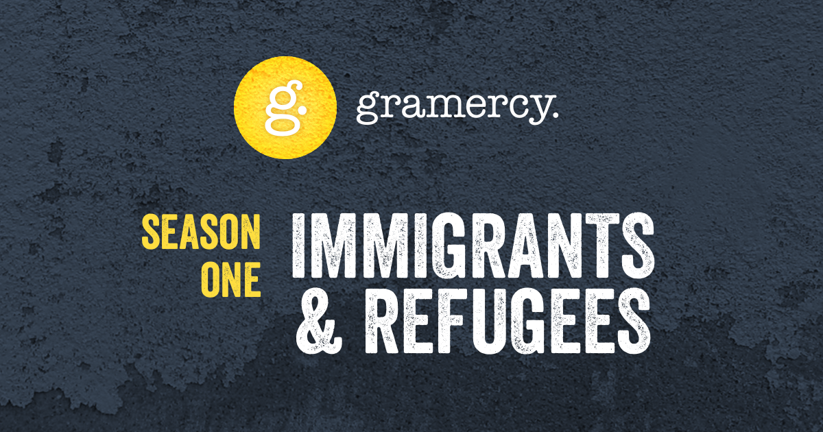 Graphic introducing Season 1: Immigrants and Refugees